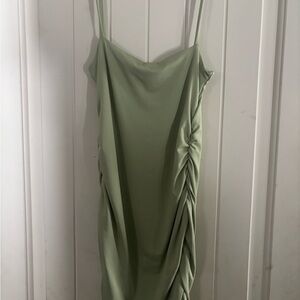 Elegant Green Ruched Dress